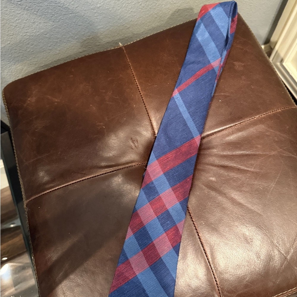 Burberry Royal Blue and Red Check Tie